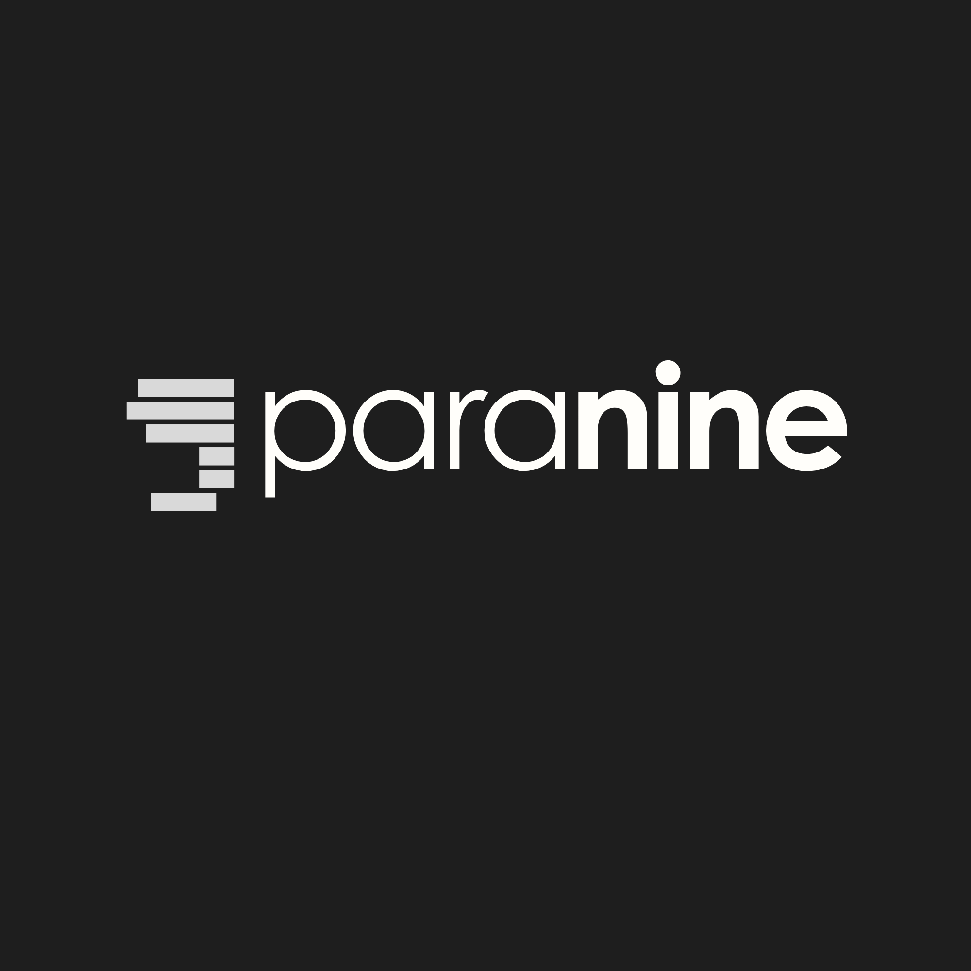 paranine logo: wordmark on black