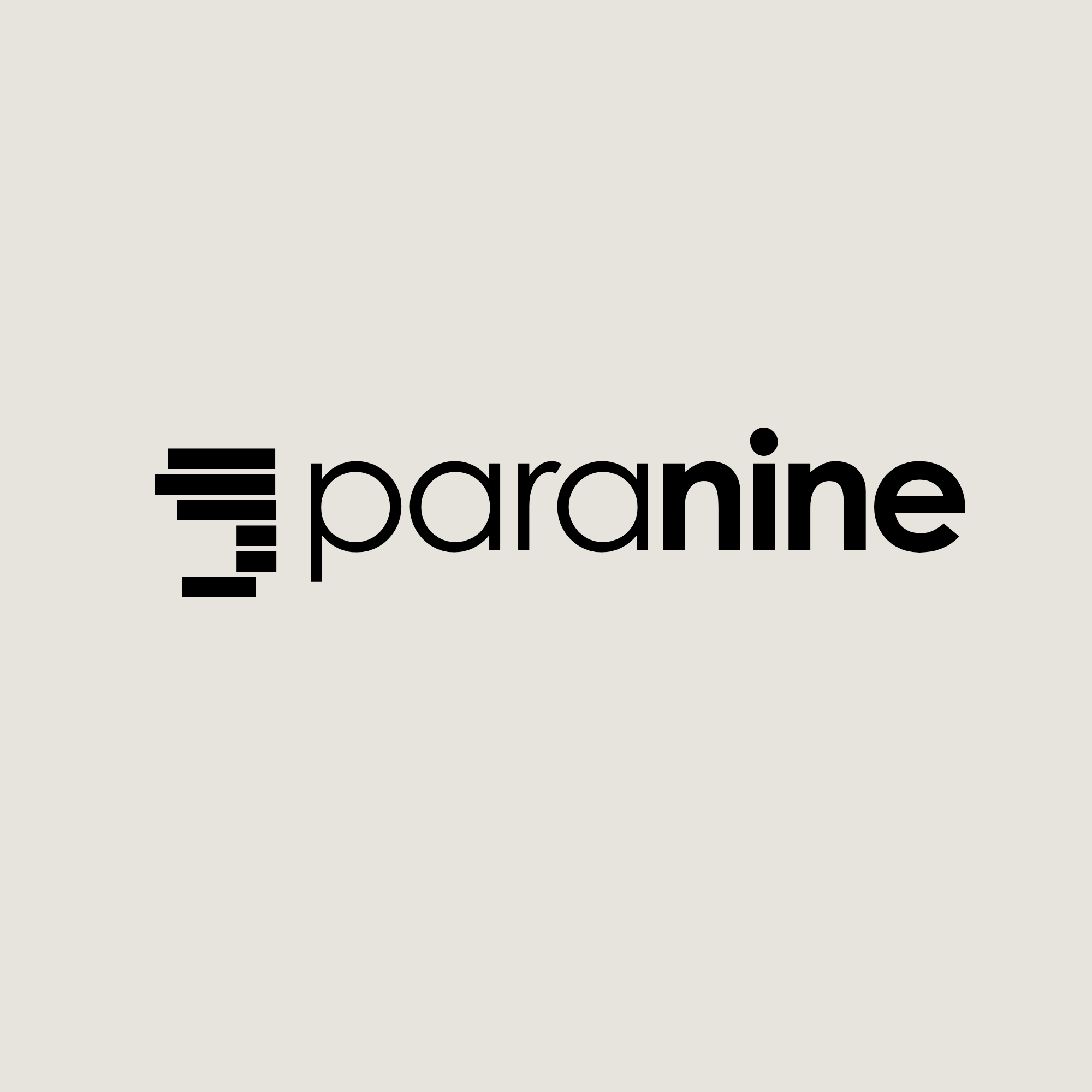 paranine logo: wordmark on cream